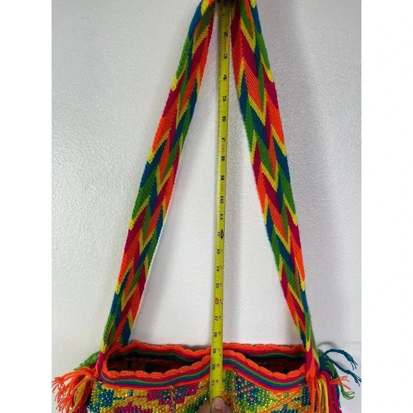 Aztec Crochet Crossbody Shoulder Messenger Bag Multicolor - Picture 6 of 12